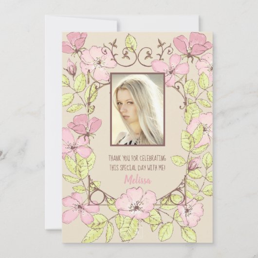 Secret Garden Afstuderen Dank u foto Kaart (Achterkant)