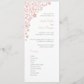 Secret Garden Blush Floral Lovebird Wedding Programmakaart (Voorkant)