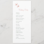 Secret Garden Blush Floral Lovebird Wedding Programmakaart (Achterkant)