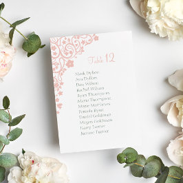 Secret Garden Blush Floral Seating Chart Wedding Kaart