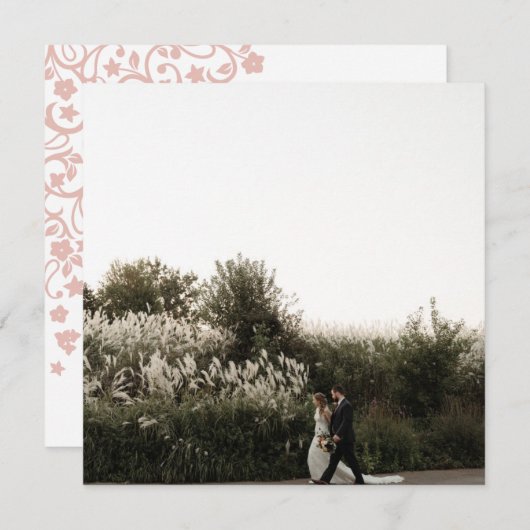 Secret Garden Blush Floral Square Foto bedankt (Voorkant / Achterkant)