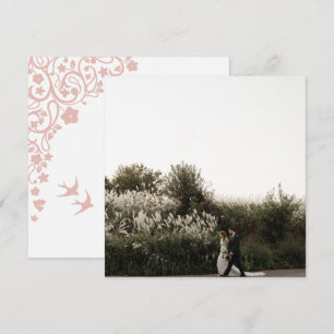 Secret Garden Blush Floral Square Foto bedankt