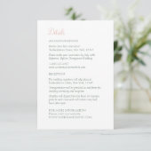 Secret Garden Blush Lovebird Wedding Details Informatiekaartje (Staand voorkant)