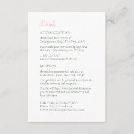 Secret Garden Blush Lovebird Wedding Details Informatiekaartje