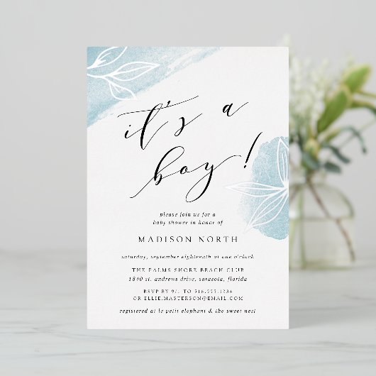 Secret Garden Botanisch Baby shower Folie Uitnodiging (Staand Voorkant)