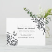 Secret Garden bruiloft uitnodiging | inkt (Staand voorkant)