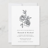 Secret Garden bruiloft uitnodiging | inkt (Voorkant)