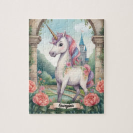 Secret Garden Eenhoorn Gepersonaliseerde Kinderen Legpuzzel