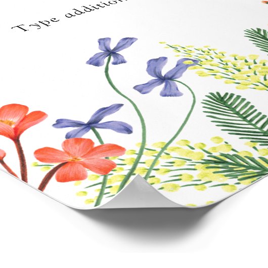 Secret Garden Floral Aangepaste tekst teken Poster (Hoek)