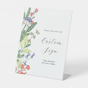 Secret Garden Floral Aangepaste tekst teken Reclamebord Met Voetstuk