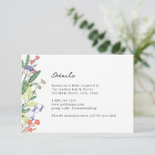 Secret Garden Floral bruiloft Details Kaart (Staand voorkant)