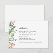 Secret Garden Floral bruiloft Details Kaart (Voorkant / Achterkant)