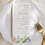 Secret Garden Floral Bruiloft Menu<br><div class="desc">Overeenkomende objecten gevonden in de winkel Adore Paper in Zazzle. Pas met uw menutekst aan.</div>