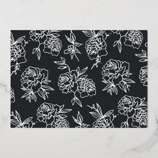 Secret Garden Floral LOVE Engagement Party Folie Uitnodiging (Achterkant)