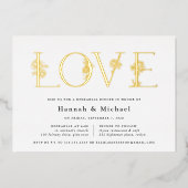 Secret Garden Floral LOVE repesal Dinner Folie Uitnodiging (Voorkant)