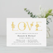 Secret Garden Floral LOVE repesal Dinner Folie Uitnodiging (Staand Voorkant)