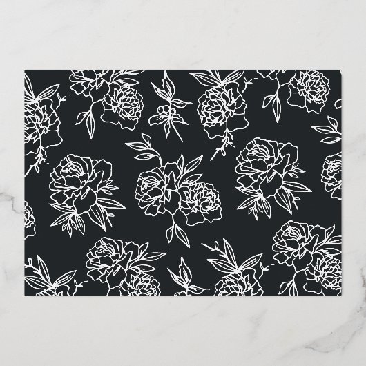 Secret Garden Floral LOVE repesal Dinner Folie Uitnodiging (Achterkant)