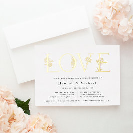 Secret Garden Floral LOVE repesal Dinner Folie Uitnodiging