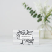 Secret Garden | Floral Stripe Visitekaartje (Staand voorkant)