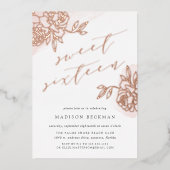 Secret Garden Floral Sweet Sixteen Folie Uitnodiging (Voorkant)