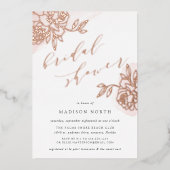 Secret Garden Floral Vrijgezellenfeest Folie Uitnodiging (Voorkant)