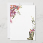 Secret Garden Foliage | Coupleboots Rustic Wedding Kaart (Achterkant)