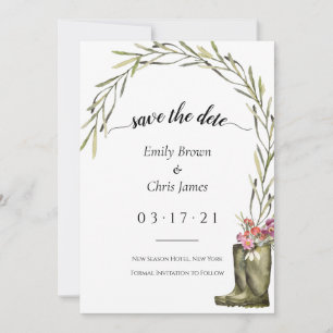 Secret Garden Foliage   Coupleboots Rustic Wedding Save The Date