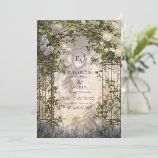 Secret Garden Gate Sprookjeshuwelijk Kaart (Staand voorkant)