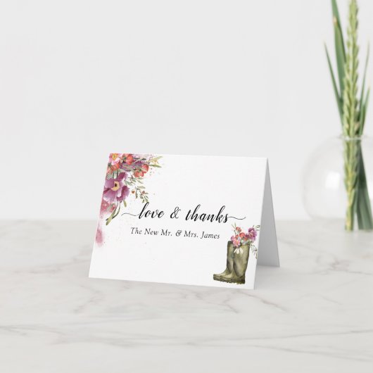 Secret Garden | Goud Confetti Elegant Floral Bedankkaart (Voorkant)