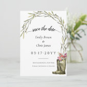 Secret Garden | Goud Confetti Elegant Floral Save The Date (Staand voorkant)