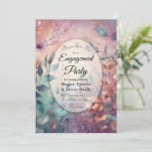 Secret Garden in Evening Glow Engagement Party Kaart (Staand voorkant)