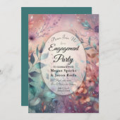 Secret Garden in Evening Glow Engagement Party Kaart (Voorkant / Achterkant)