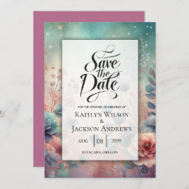Secret Garden in Evening Glow Wedding Save The Date