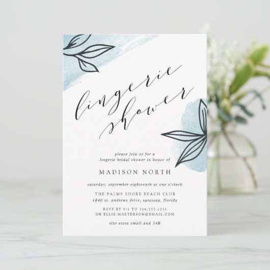 Secret Garden Lingerie Shower Invitation Kaart (Staand voorkant)