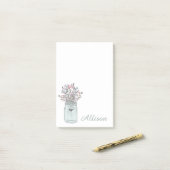 Secret Garden Mason Jar gepersonaliseerd Post-it® Notes (Op bureau)