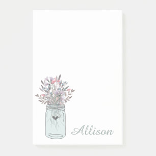 Secret Garden Mason Jar Personalized Post-it® Notes
