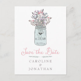 Secret Garden Mason Jar Save the Date Briefkaart