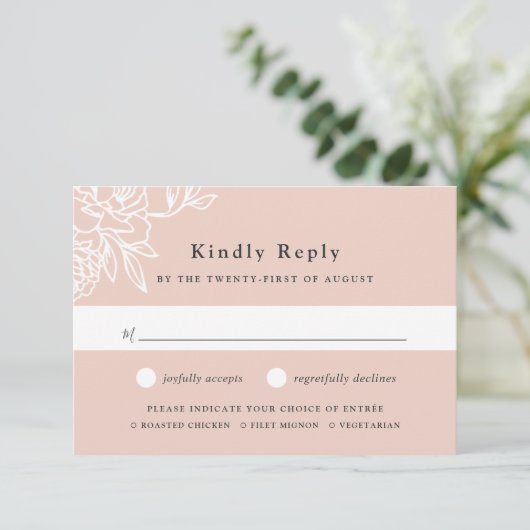 Secret Garden Meal Choice RSVP-kaart RSVP Kaartje (Staand voorkant)