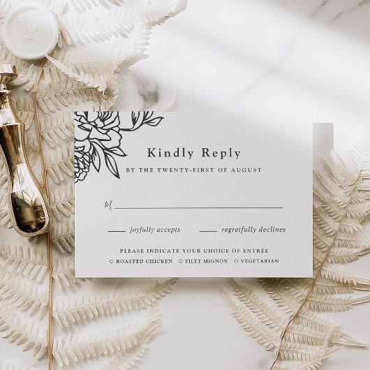 Secret Garden Meal Choice RSVP-kaart RSVP Kaartje