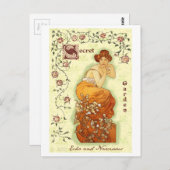 Secret Garden Mucha Woman Briefkaart (Voorkant / Achterkant)