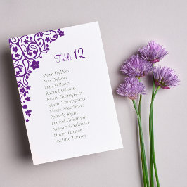 Secret Garden Paars Floral Seating Chart Wedding Kaart