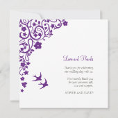 Secret Garden Paars Floral Square Foto bedankt (Achterkant)