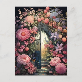 Secret Garden Retro Charm Elegant Floral Briefkaart