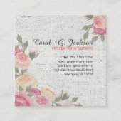 Secret Garden Romantic Rozen  Floral Vierkante Visitekaartje (Voorkant)