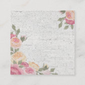 Secret Garden Romantic Rozen  Floral Vierkante Visitekaartje (Achterkant)