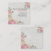 Secret Garden Romantic Rozen  Floral Vierkante Visitekaartje (Voorkant / Achterkant)