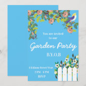 Secret Garden Summer Party Kaart (Voorkant / Achterkant)