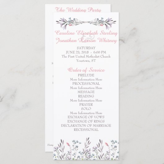 Secret Garden Waterverf Bloemenprogramma Kaarten (Voorkant / Achterkant)