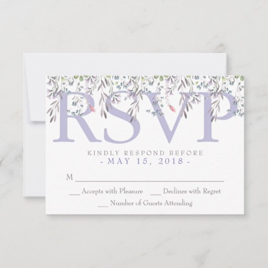 Secret Garden Waterverf Floral Lila RSVP (Voorkant)