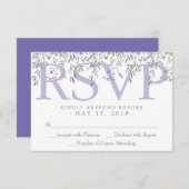 Secret Garden Waterverf Floral Lila RSVP (Voorkant / Achterkant)